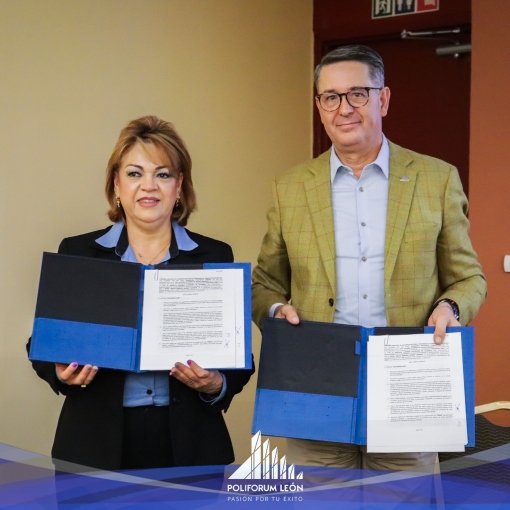 Poliforum León y UNIVA firman convenio de colaboración para impulsar la educación y desarrollo de las nuevas generaciones y del equipo humano del recinto.